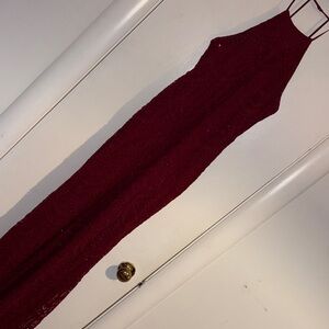 My Michelle Deep Red Lace Maxi Dress